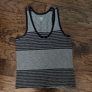 J. Crew Navy and White Striped Top